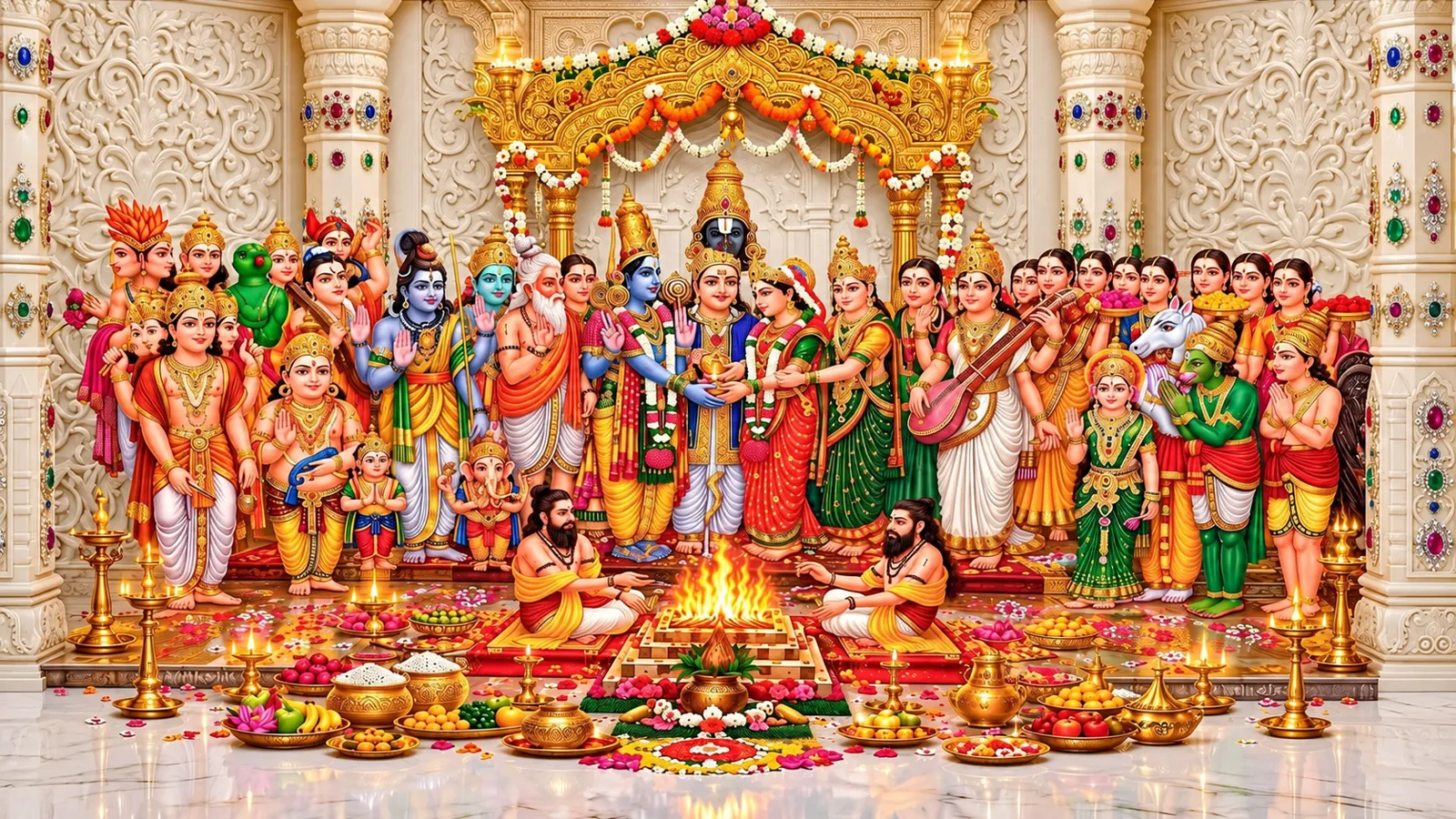 దేవాలయంలో శ్రీరామ పరివార దేవతలు