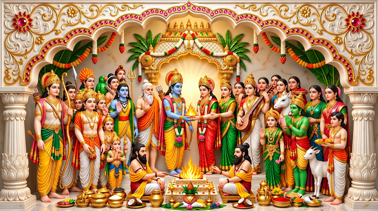 శ్రీరామ పరివార పూజా దృశ్యం